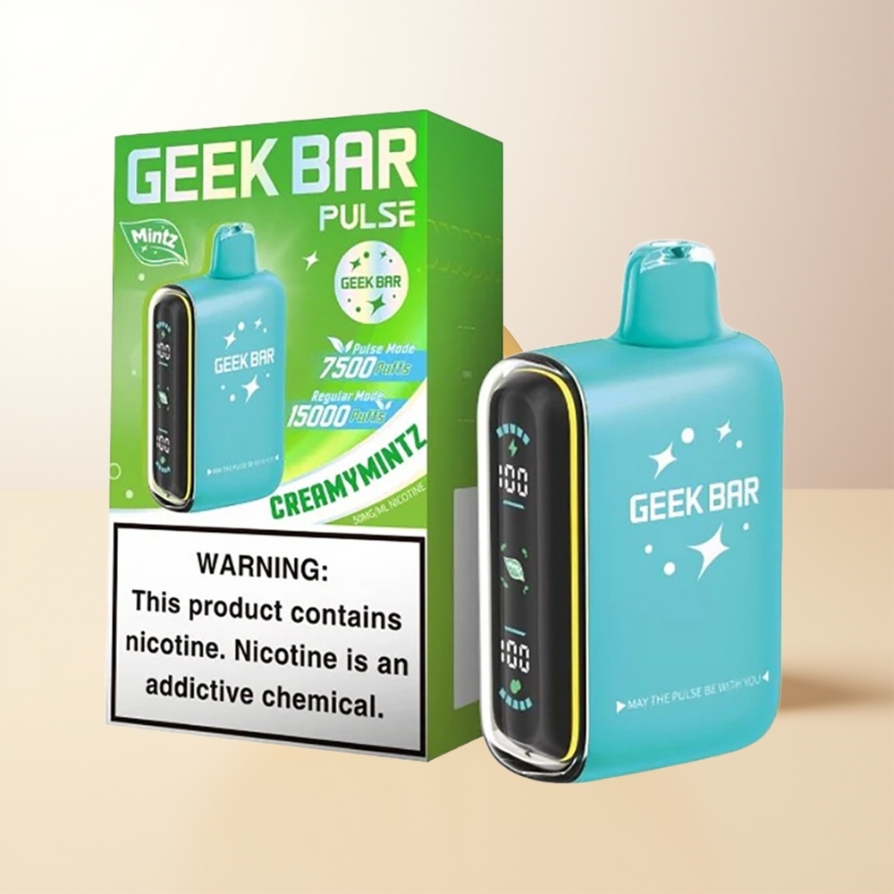 GEEK BAR Pulse 15000 Puffs Mynta Edition 16ML 5 USB-C Luftflödesreglering 650mAh