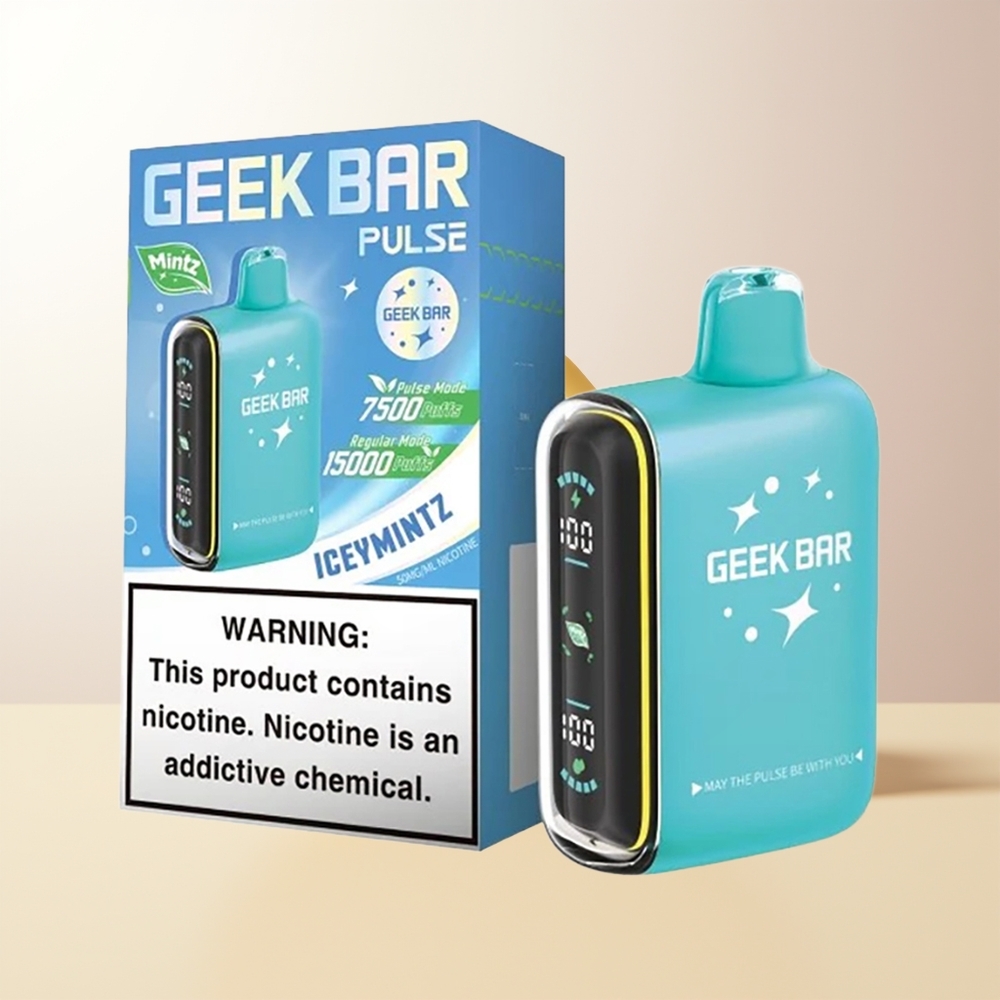 GEEK BAR Pulse 15000 Puffs Mynta Edition 16ML 5 USB-C Luftflödesreglering 650mAh