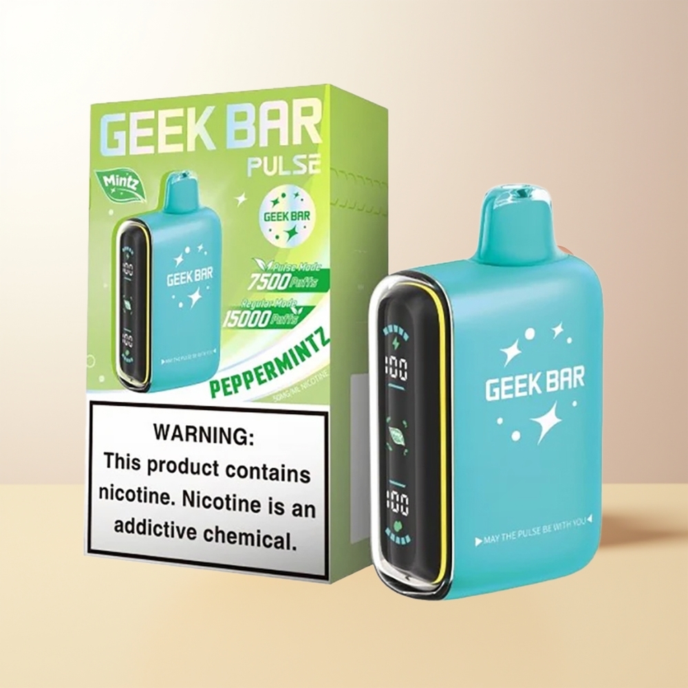 GEEK BAR Pulse 15000 Puffs Mynta Edition 16ML 5 USB-C Luftflödesreglering 650mAh