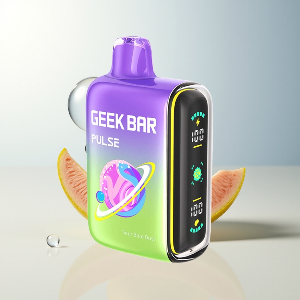 GEEK BAR Pulse 15000 Puffs Sür Smak Edition 16ML 5 Nikotin USB Type-C Justerbar Luftflöde