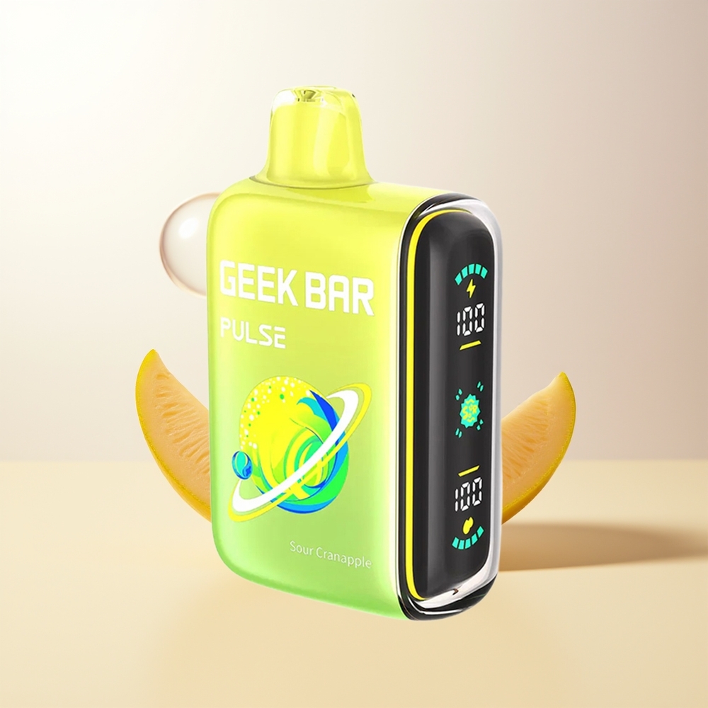 GEEK BAR Pulse 15000 Puffs Sür Smak Edition 16ML 5 Nikotin USB Type-C Justerbar Luftflöde