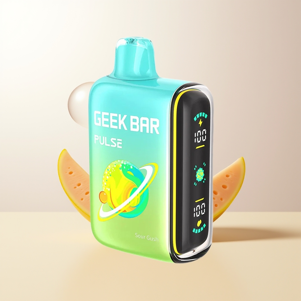 GEEK BAR Pulse 15000 Puffs Sür Smak Edition 16ML 5 Nikotin USB Type-C Justerbar Luftflöde