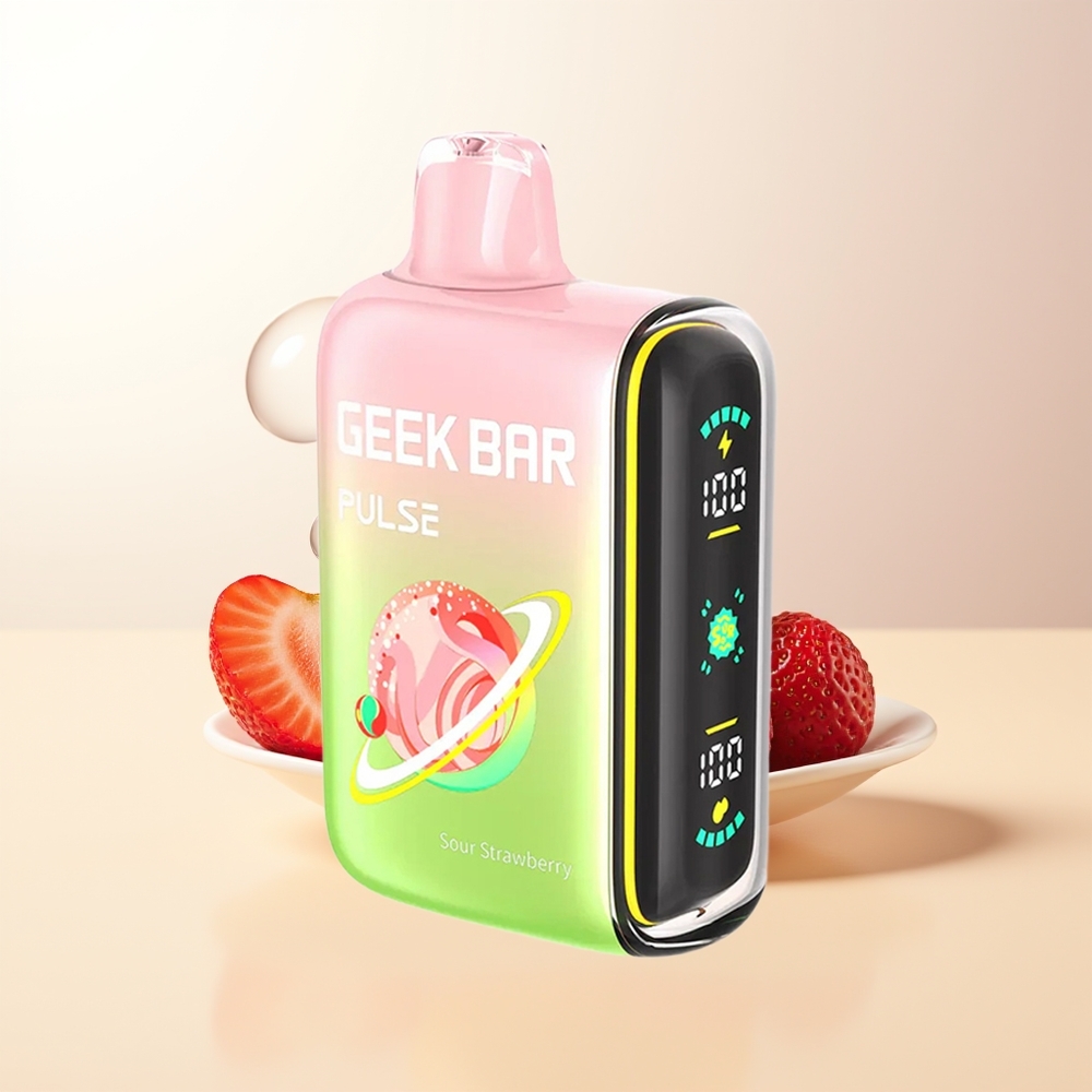 GEEK BAR Pulse 15000 Puffs Sür Smak Edition 16ML 5 Nikotin USB Type-C Justerbar Luftflöde