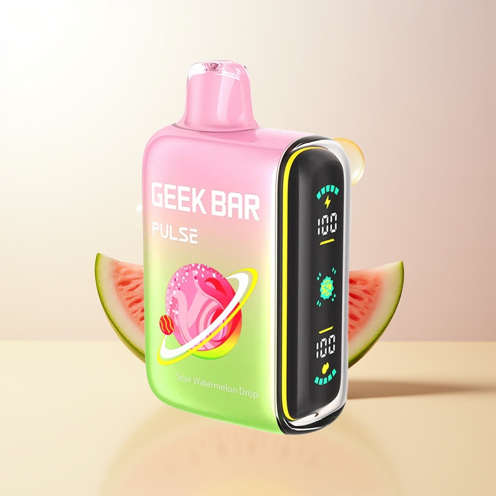 GEEK BAR Pulse 15000 Puffs Sür Smak Edition 16ML 5 Nikotin USB Type-C Justerbar Luftflöde