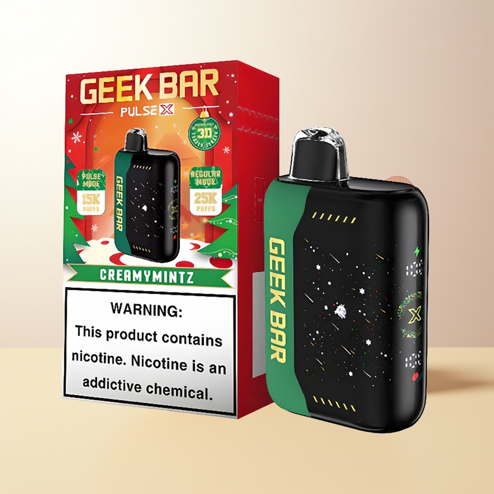 GEEK BAR Pulse X 25000 Puffar Jul Edition 18mL Pre-fylld E-Vätska Dual Mesh Coil USB Type-C