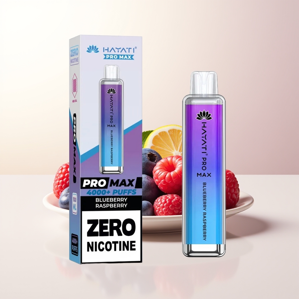 Hayati Pro Max 4000 Blåbär Hallon 2ml 10ml Auto påfyllning Rechargeable LED TPD-Compliant