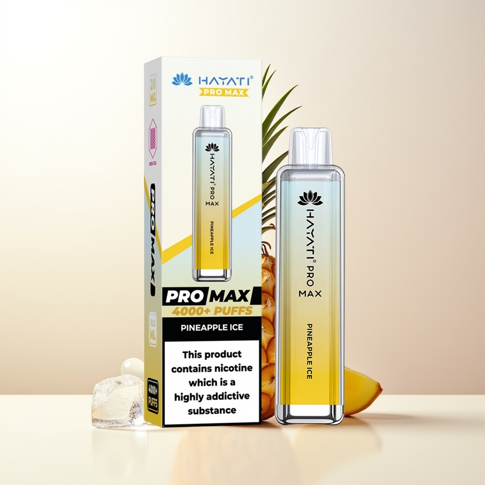 Hayati Pro Max 4000 Puffs Engångs Vape Ananas Is 2ml TPD Rechargeable 1400mAh