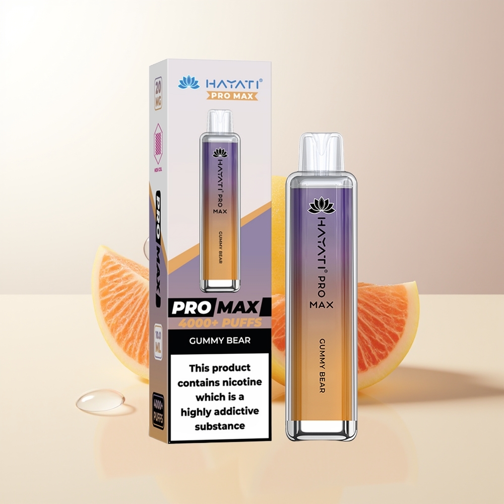 Hayati Pro Max 4000 Puffs Engångs Vape Godisbjörn Dual 11 Ohm Mesh Coil 1400mAh Rechargeable 2ml Tank 10ml Auto Refill
