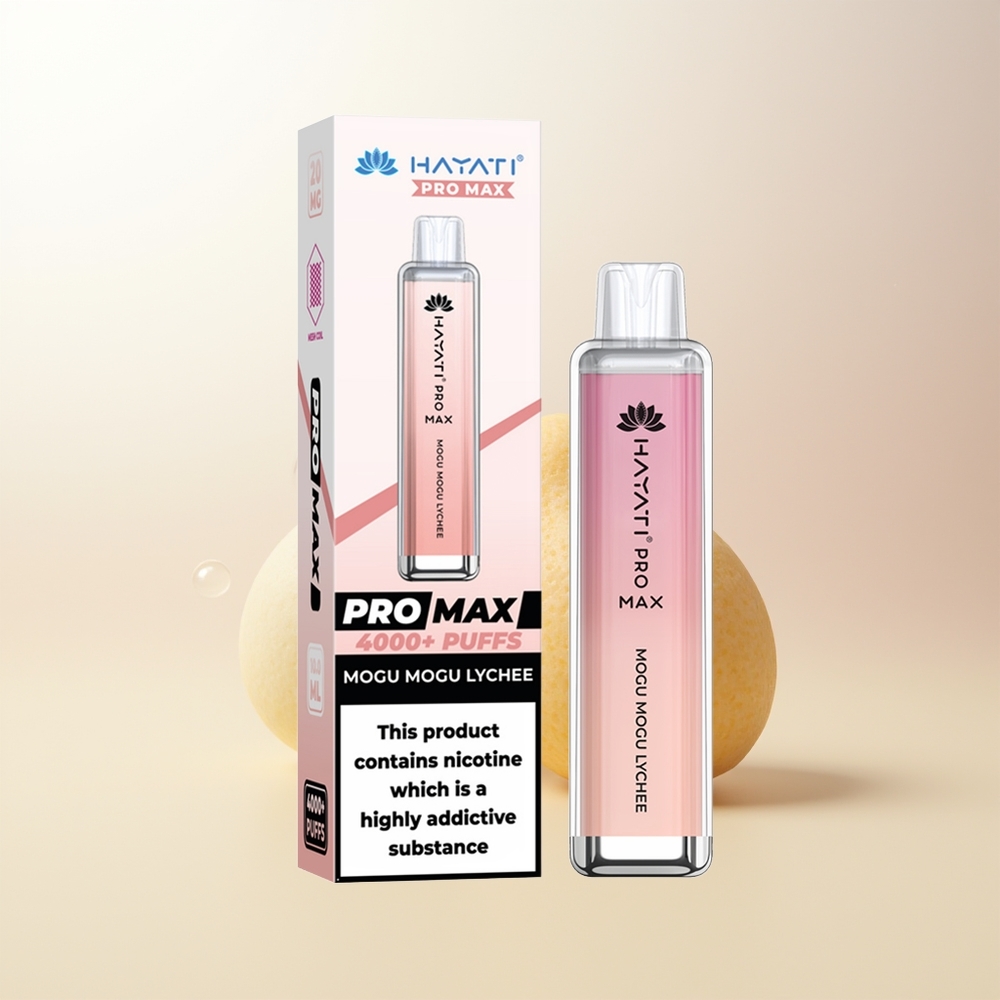 Hayati Pro Max 4000 Puffs Engångs Vape Mogu Mogu Litchi 2ml TPD 1400mAh