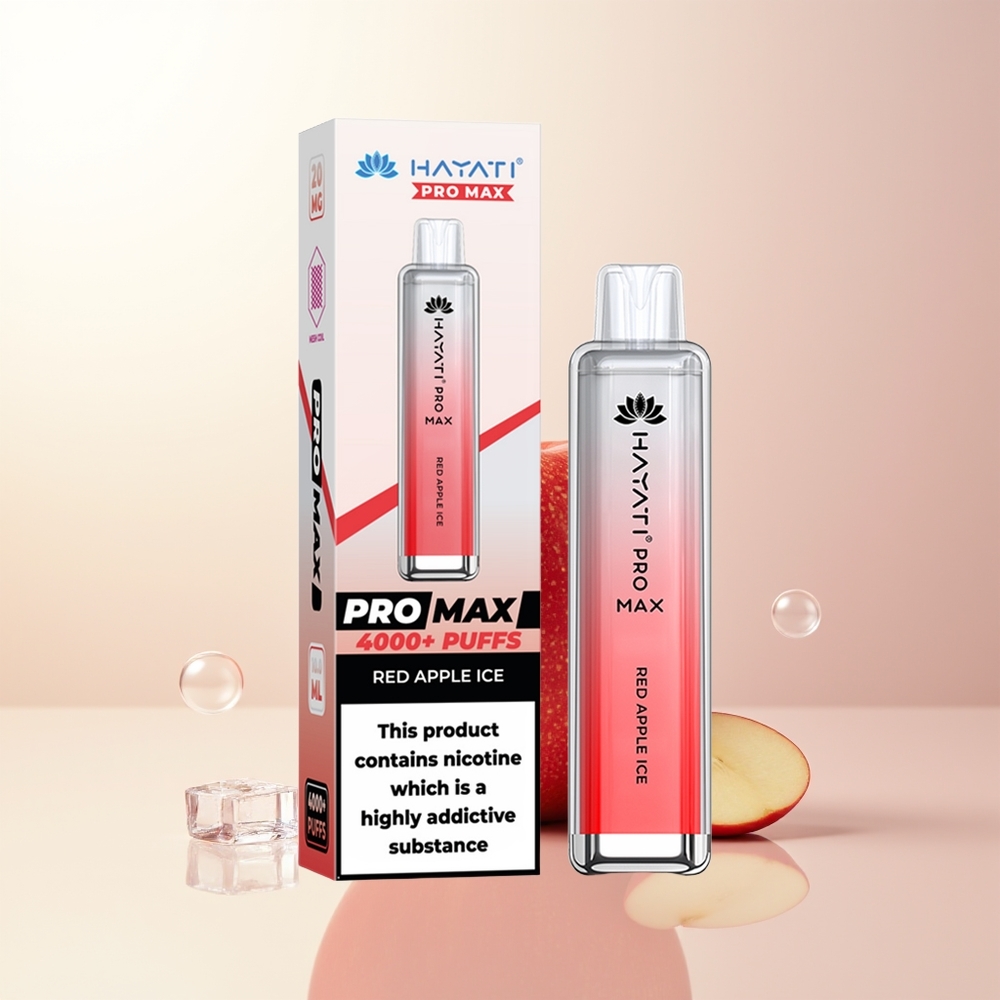 Hayati Pro Max 4000 Puffs Engångs Vape Röd Äpple Is