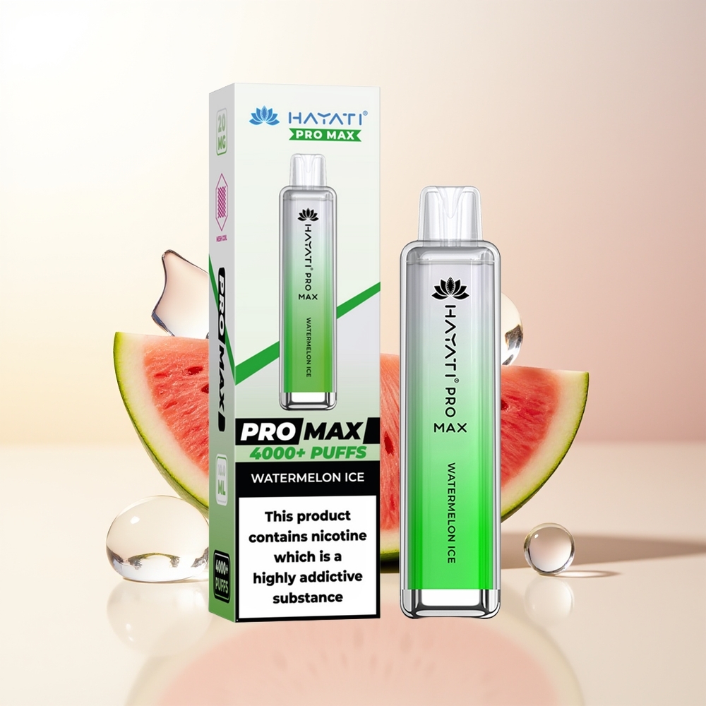 Hayati Pro Max 4000 Puffs Engångs Vape Vattenmelon Is Dual 11 Ohm Mesh Coil 1400mAh