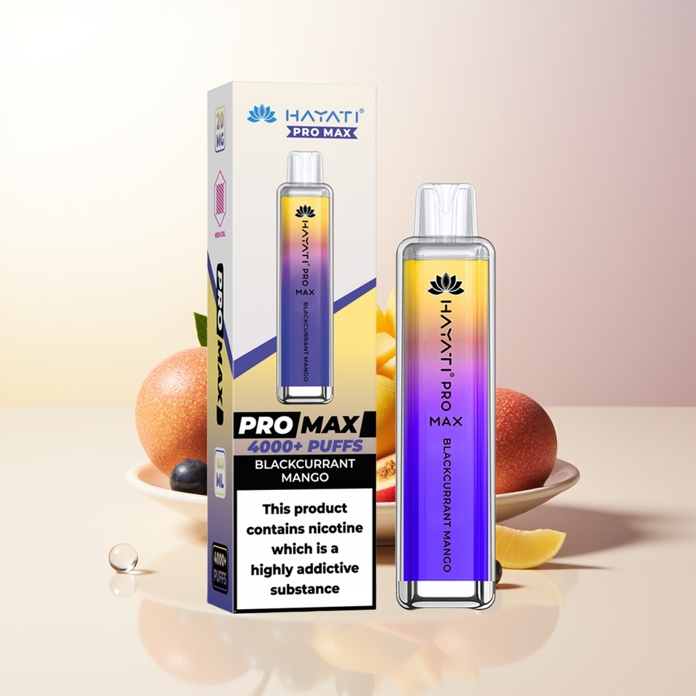 Hayati Pro Max 4000 Puffs Svartvinbär Mango TPD-Compliant 1400mAh Rechargeable