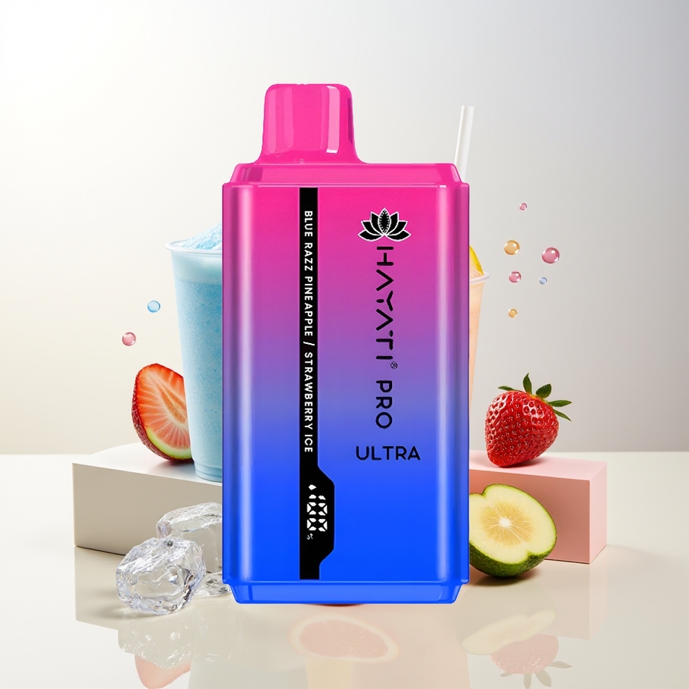 Hayati Pro Ultra 15000 Puffs Blå Hallon Ananas Jordgubb Is Disposable Vape