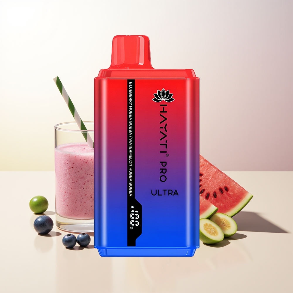 Hayati Pro Ultra 15000 Puffs Blåbär Hubba Bubba Vattenmelon Hubba Bubba 850mAh 24ml 2
