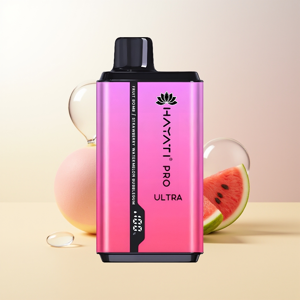 Hayati Pro Ultra 15000 Puffs Frukt Bomb Jordgubb Vattenmelon Tuggummi Bubbla