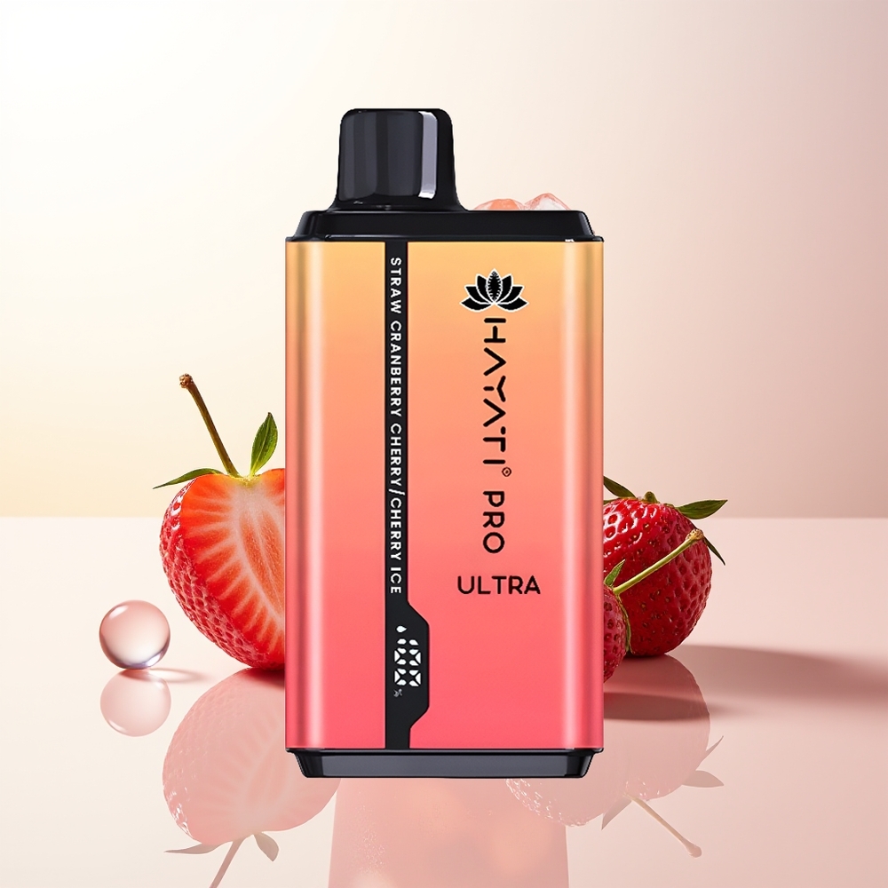 Hayati Pro Ultra 15000 Puffs Jordgubb Tranbär Körsbär Körsbär Is Disposable Vape