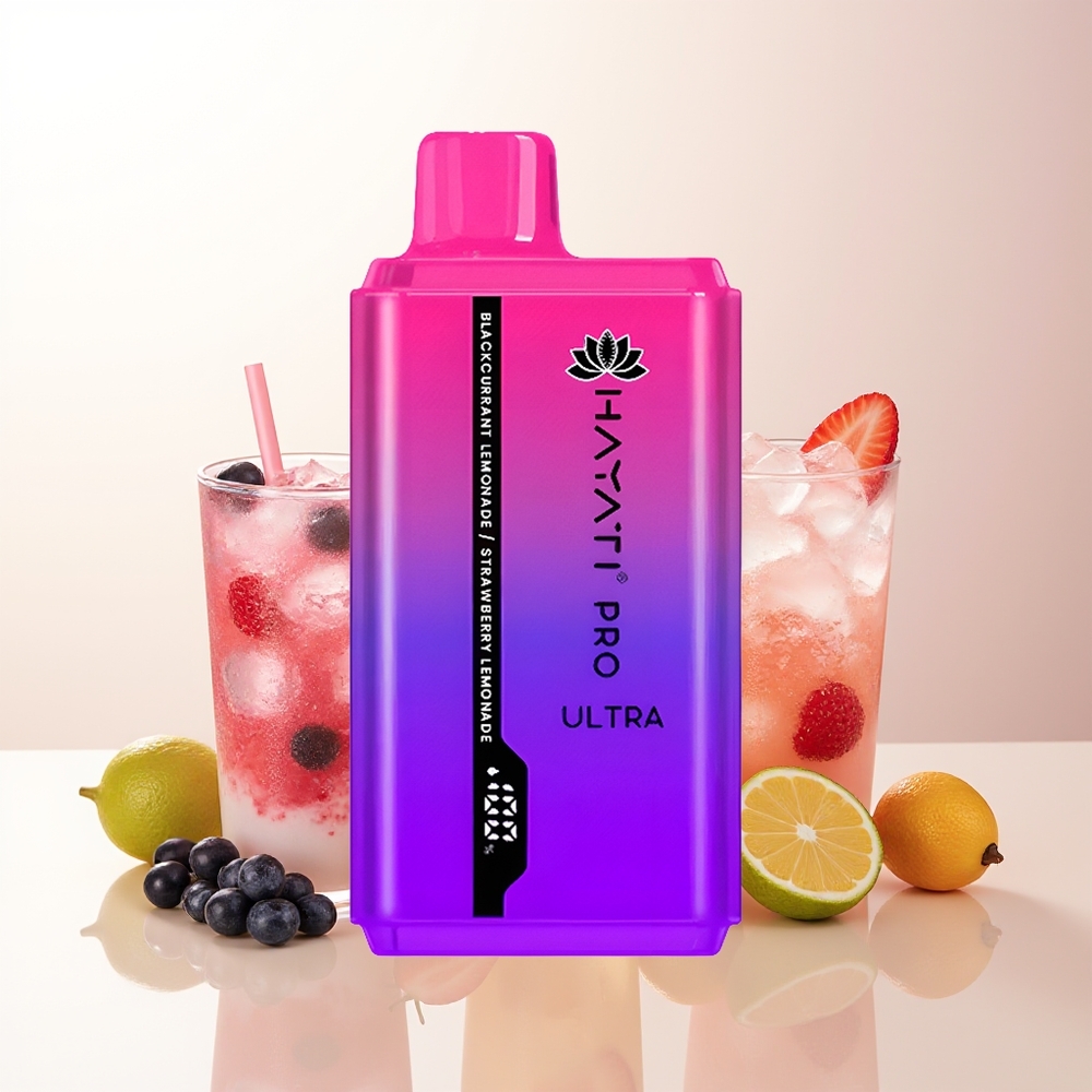 Hayati Pro Ultra 15000 Puffs Svartvinbär Lemonad Jordgubb Lemonad 2 12ml 2 850mAh