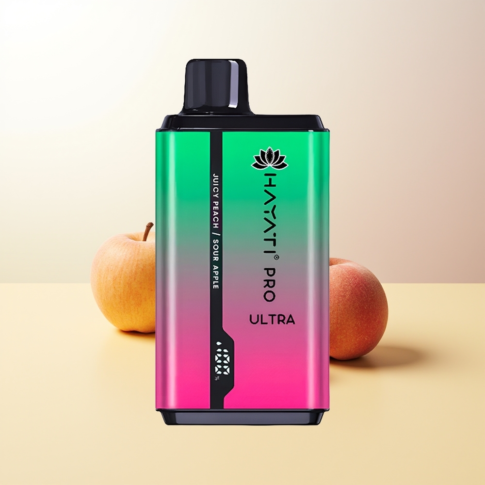 Hayati Pro Ultra 15000 Puffs Söt Syrlig Äpple Saftig Persika 850mAh 24ml 2
