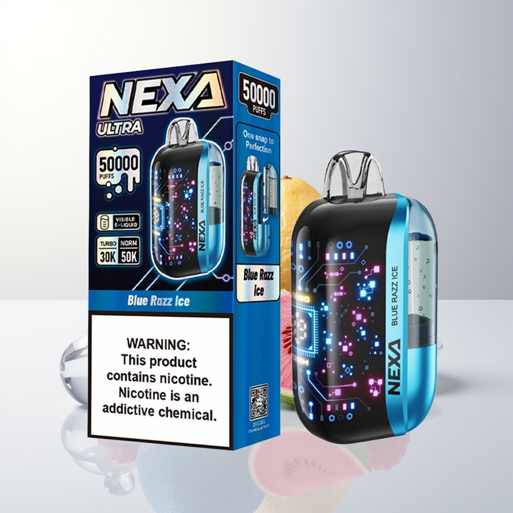 NEXA Ultra 50000 Puffs Blå Hallon Is 20ml 800mAh 5 09ohm Typ-c