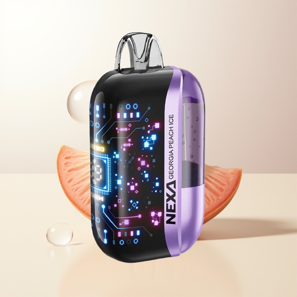 NEXA Ultra 50000 Puffs Georgisk Persika Is 20ml 800mah 5 09ohm Dual Mesh 3d Curved Skärm Type-c Laddning