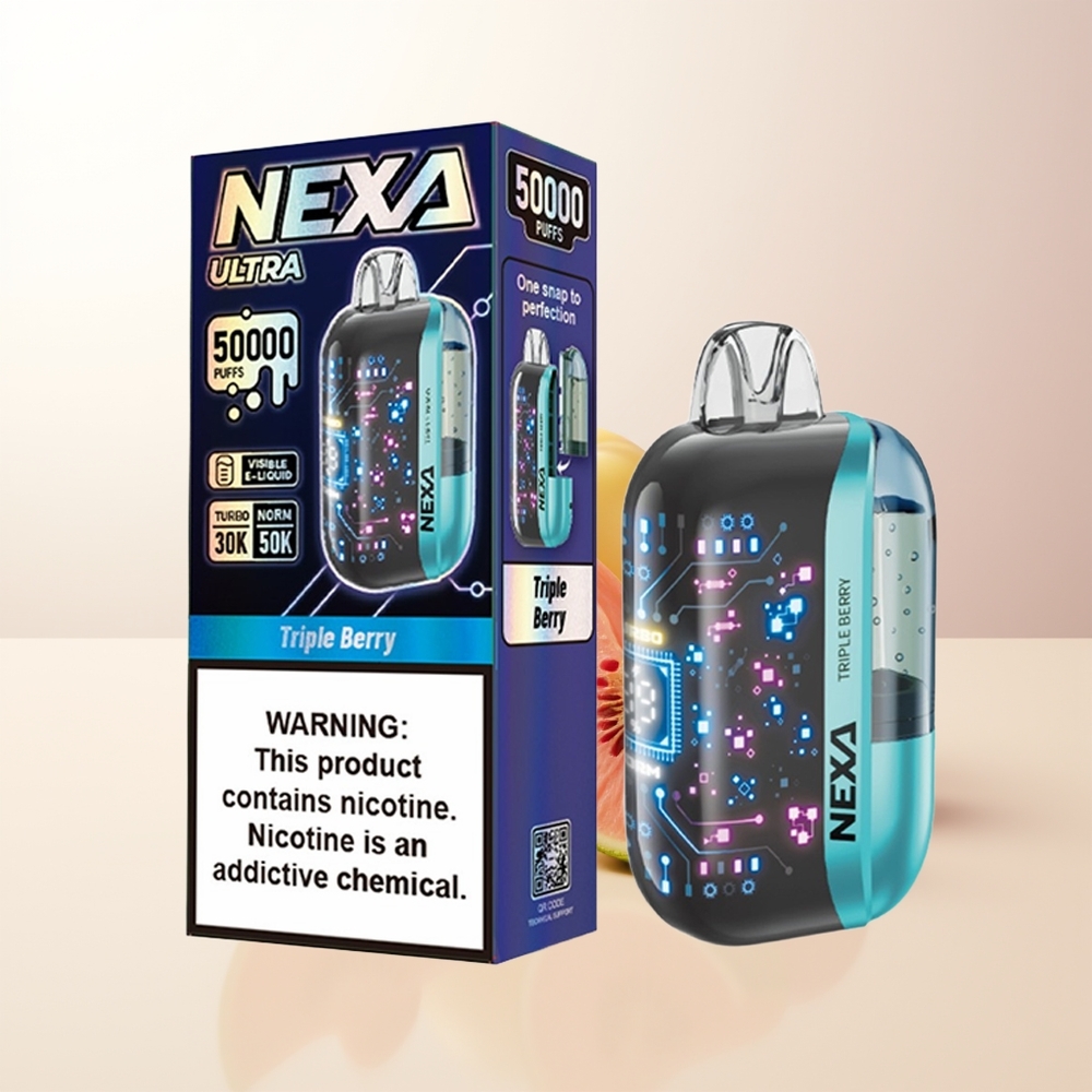 NEXA Ultra 50000 Puffs Trebär 20ml 800mAh 5 Nikotin 09ohm Dual Mesh 3D Skärm Typ-C