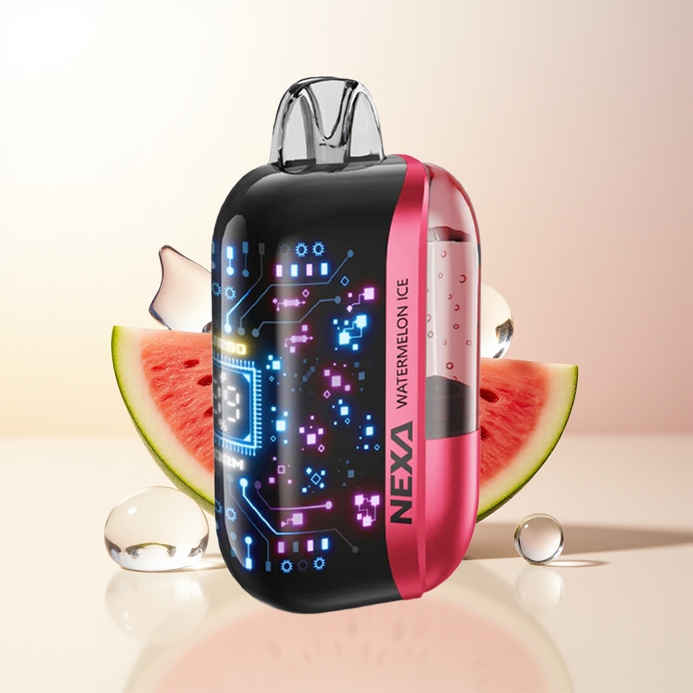 NEXA Ultra 50000 Puffs Vattenmelon Is 20ml 800mah 5 Nikotin Typ-C Laddning 09ohm Dual Mesh Coils 3D Curved Screen
