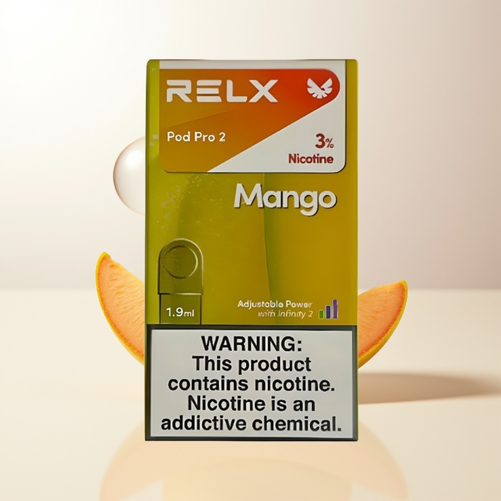 RELX Pod Pro 2 600 Mango Is 19ml 3 Spänningslägen 2/3 Förpackning