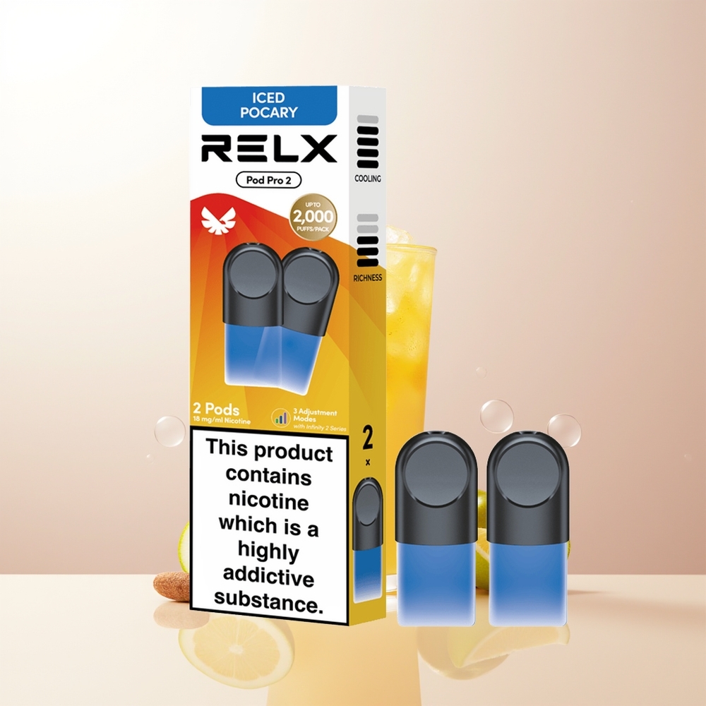 RELX Pod Pro 2 600 Puffar 19ml Isad Pocary 3 Spänningslägen 2/3 Förpackningar
