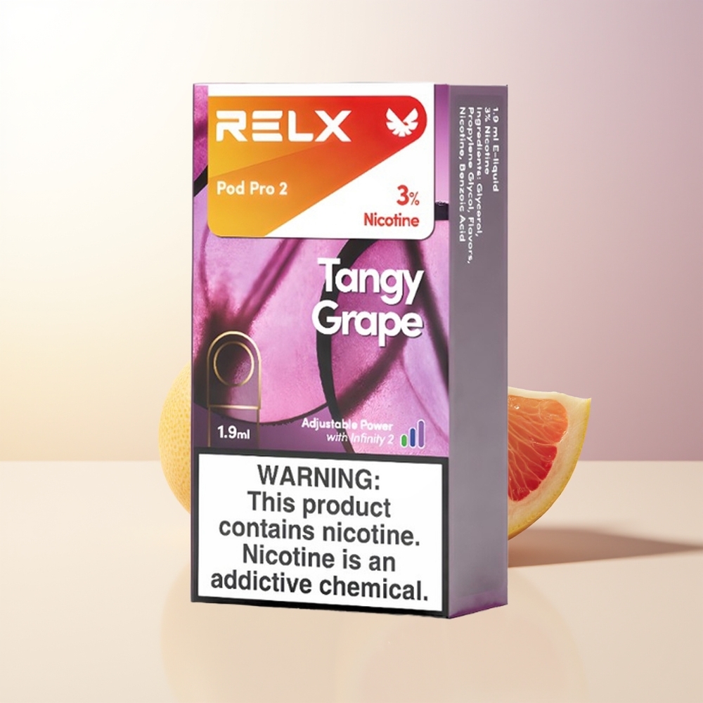 RELX Pod Pro 2 600 Stycken Syrlig Druva 19ml 3 Spänningslägen 2/3 Förpackning