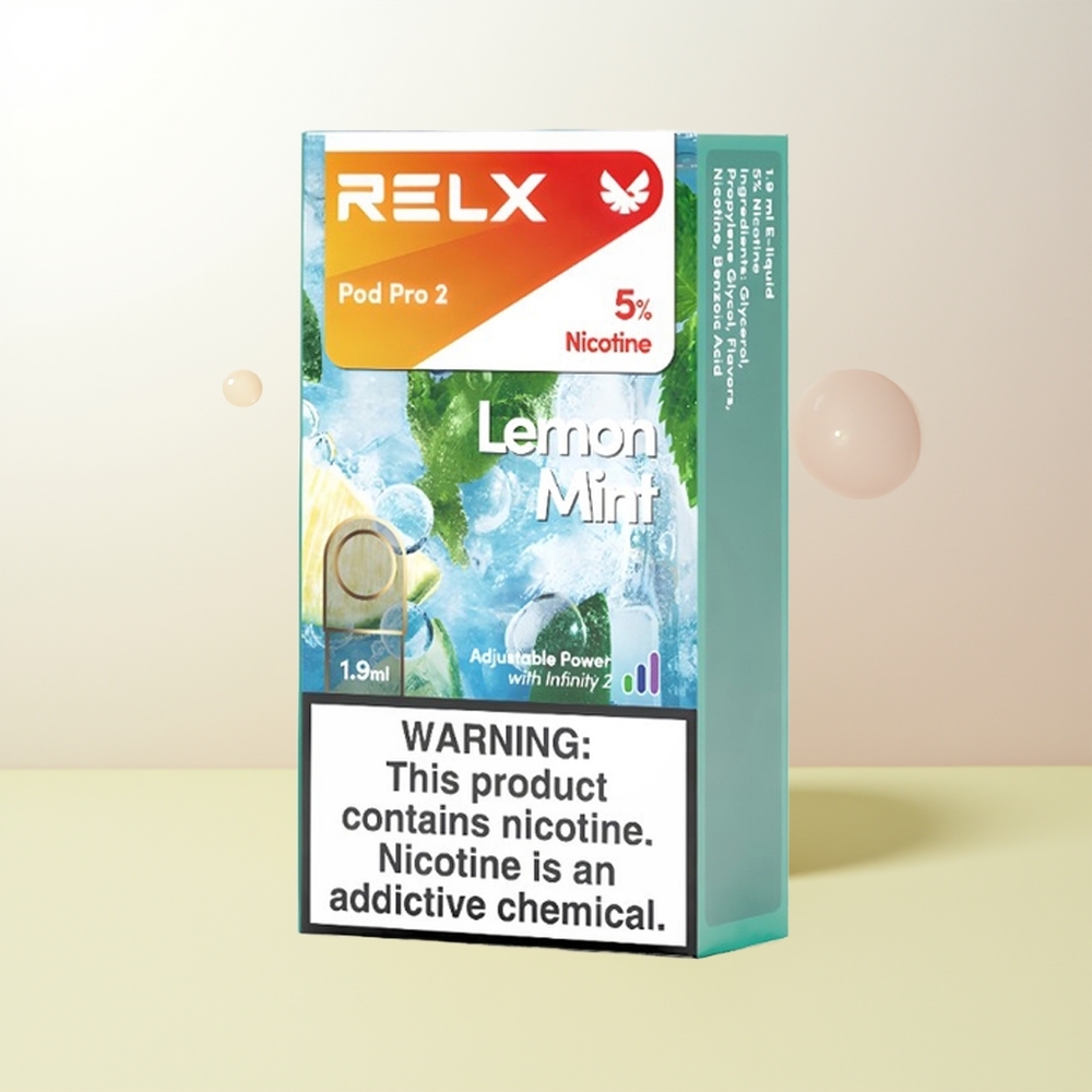 RELX Pod Pro 2 600 puff 19ml Citron Mynta 3 Spänningslägen Eco Smooth Boost