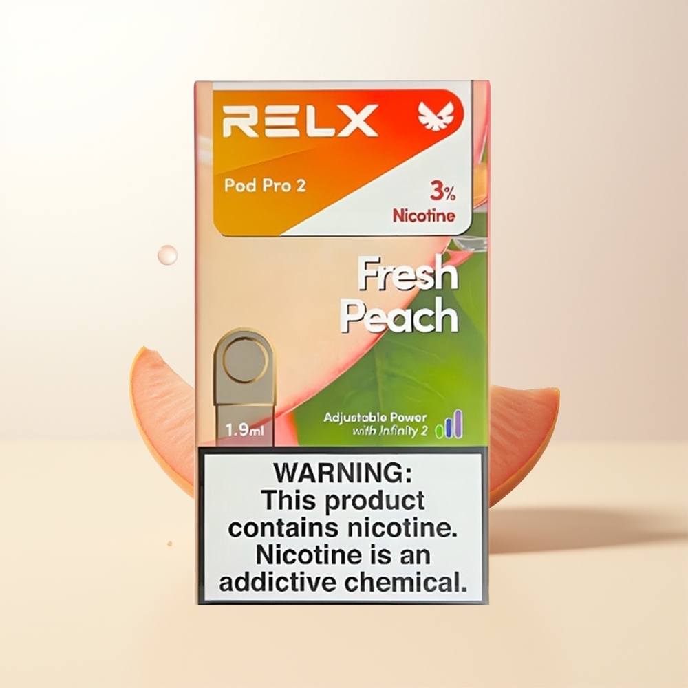 RELX Pod Pro 2 600 puff Färsk Persika 19ml 3 Spänningslägen 2/3 förpackningar