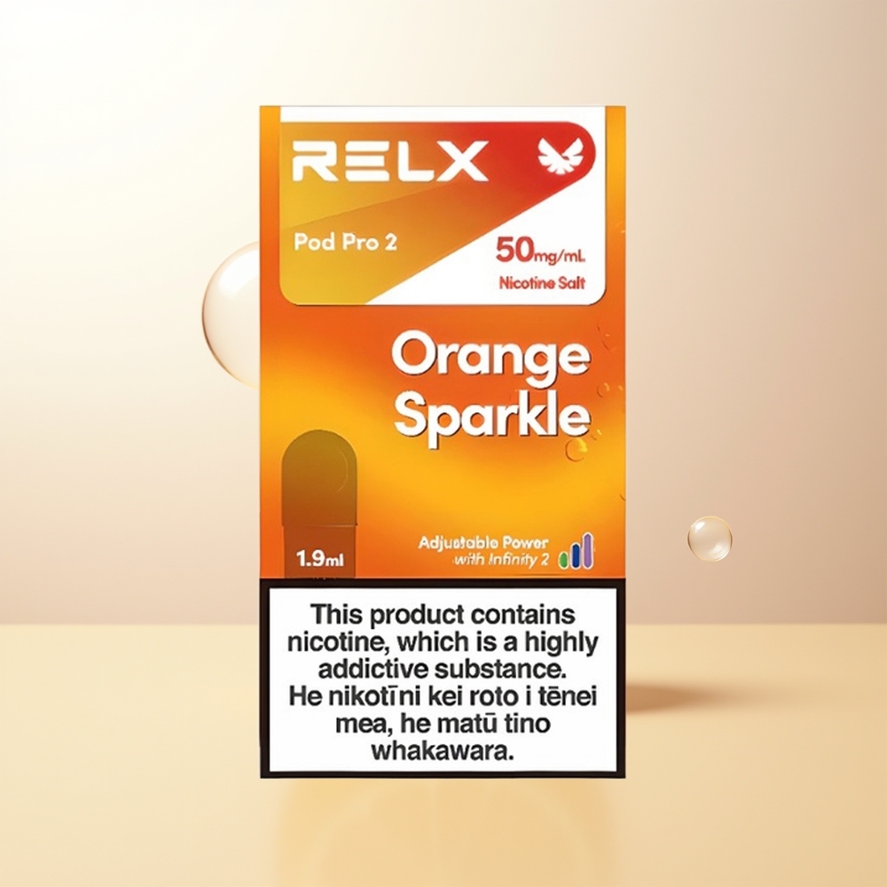 RELX Pod Pro 2 600 puffar 19ml 3 spänningslägen Apelsin Glitter