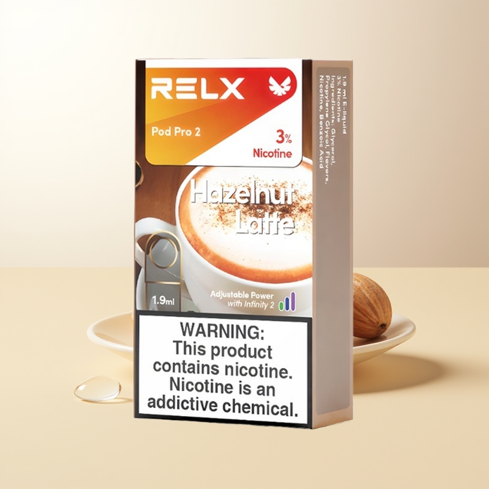 RELX Pod Pro 2 600 puffar 19ml 3 spänningslägen Hazelnötlatte 2 förpackningar/paket