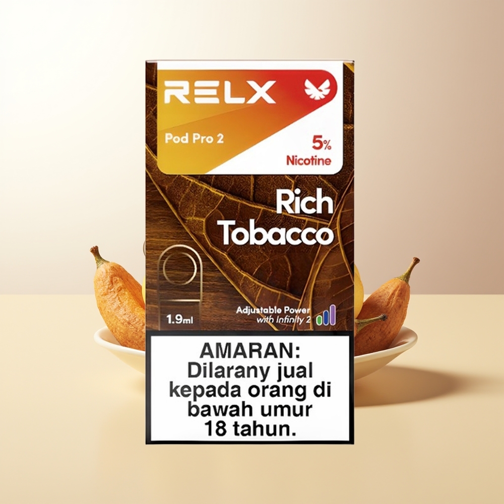 RELX Pod Pro 2 600 puffar 19ml 3 spänningslägen Rikt Tobak