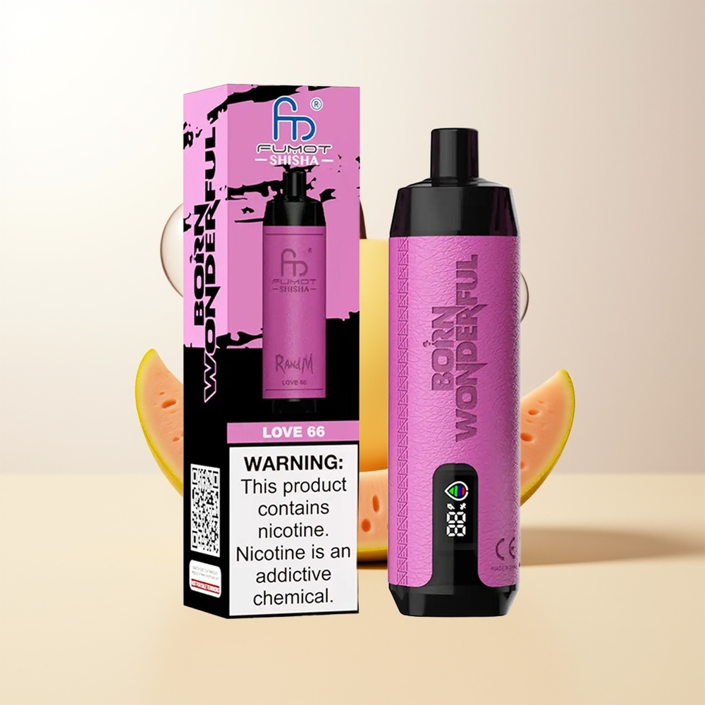 RandM Fumot Shisha 10000 Puffs Kärlek 66 LED Indikator 18ml 850mAh Typ-C
