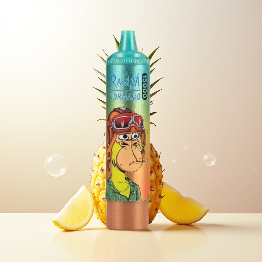 RandM Fumot Tornado 15000 Puffs Isad Ananas 25ml 850mAh Mesh Coil Typ-C LCD