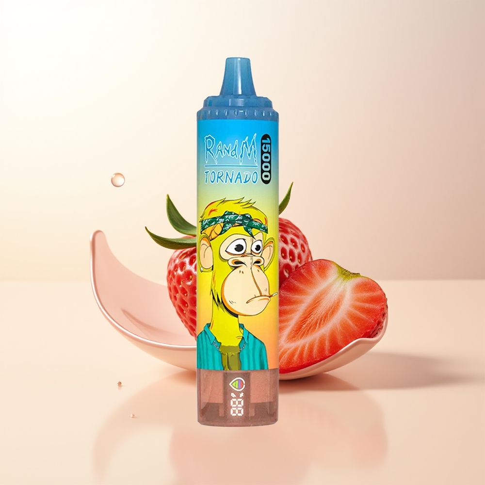 RandM Fumot Tornado 15000 Puffs Jordgubb 25ml 850mAh Mesh Coil USB-C LCD