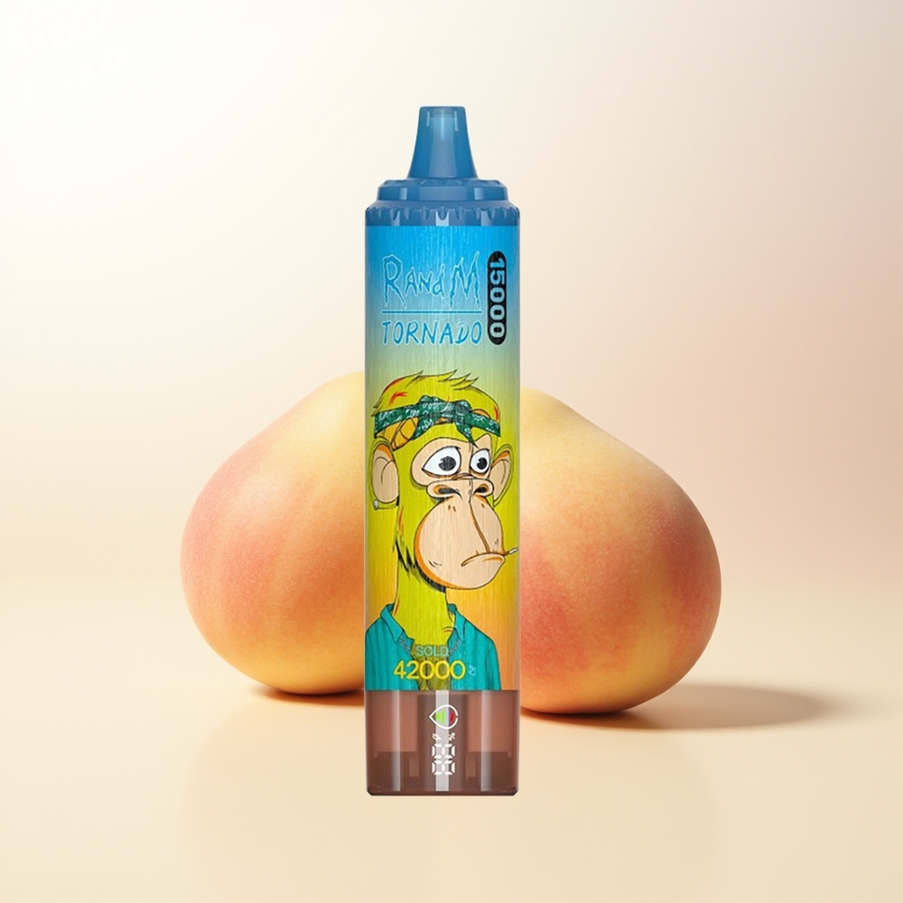 RandM Fumot Tornado 15000 Puffs Persika Mango 25ml 850mAh Type-C LCD