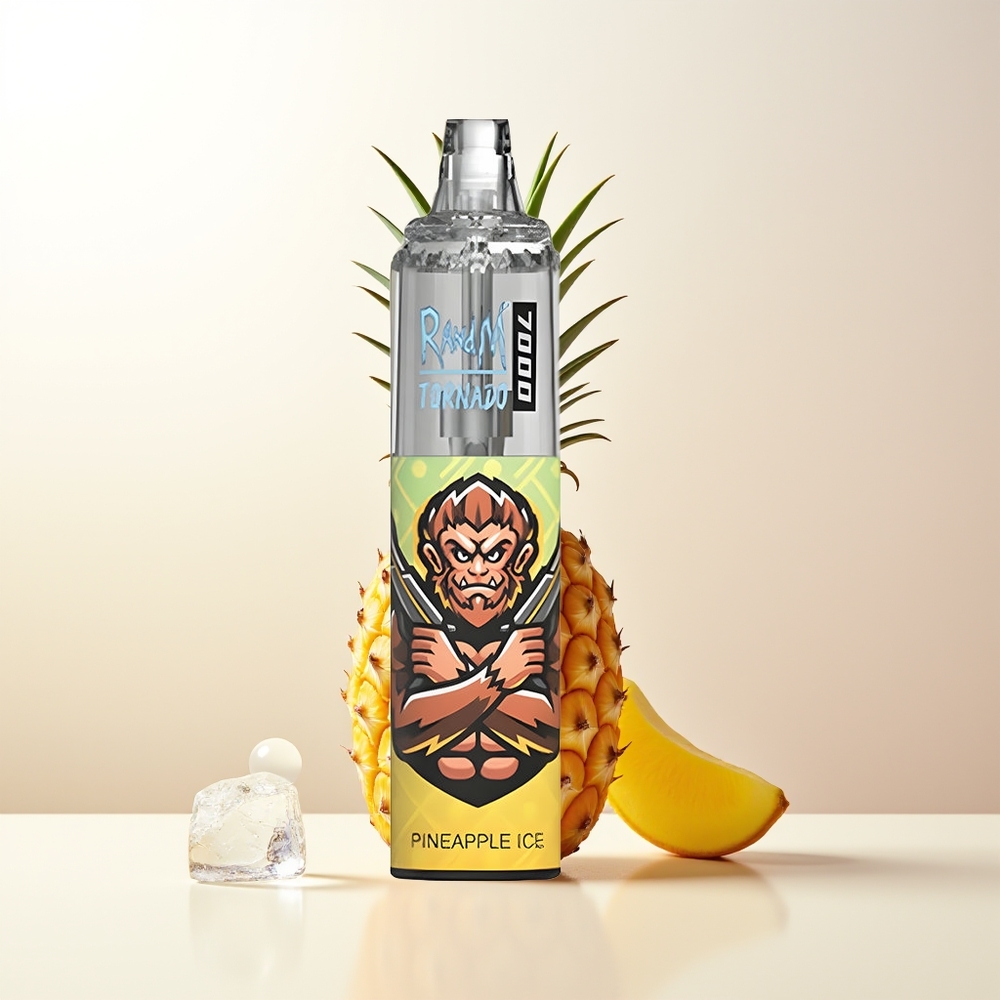 RandM Fumot Tornado 7000 Ananas Is 14ML 850MAH Mesh Coil Type-C RGB Luftjusterbar