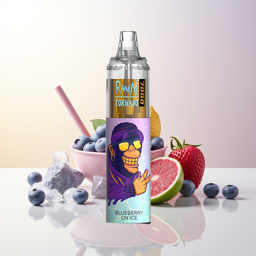 RandM Fumot Tornado 7000 Blåbär På Is 14ML Mesh Coil Type-C RGB Luftjusterbar
