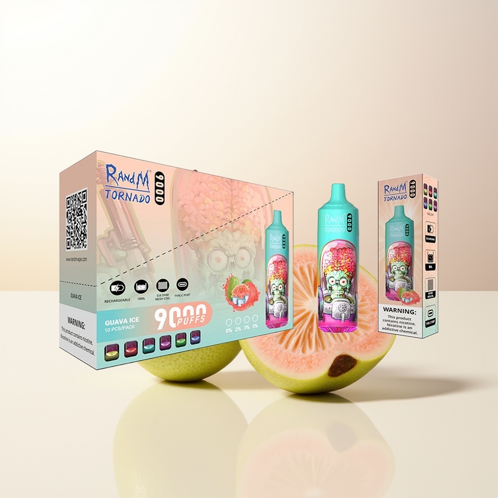 RandM Fumot Tornado 9000 Guajais 18 mL Mesh Coil RGB Display 850 mAh
