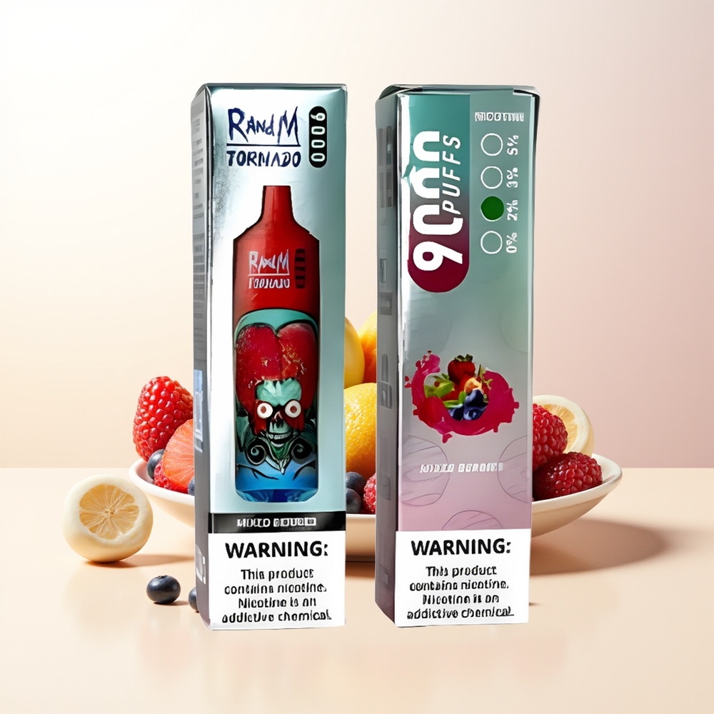 RandM Fumot Tornado 9000 Puffs Blandade Bär Mesh Coil RGB Display 54 Smaker