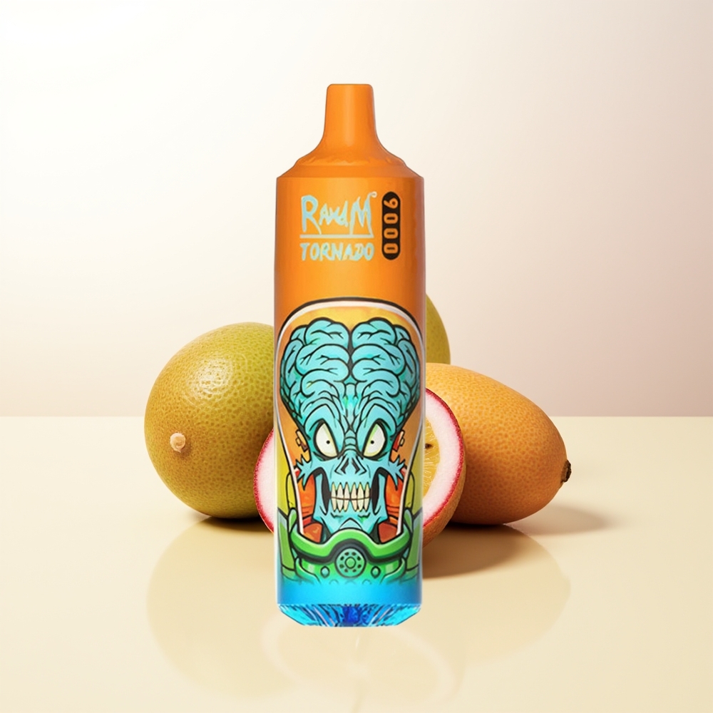 RandM Fumot Tornado 9000 Puffs Kiwi Passionfrukt Guava 850 mAh 18 mL Mesh Coil RGB Display