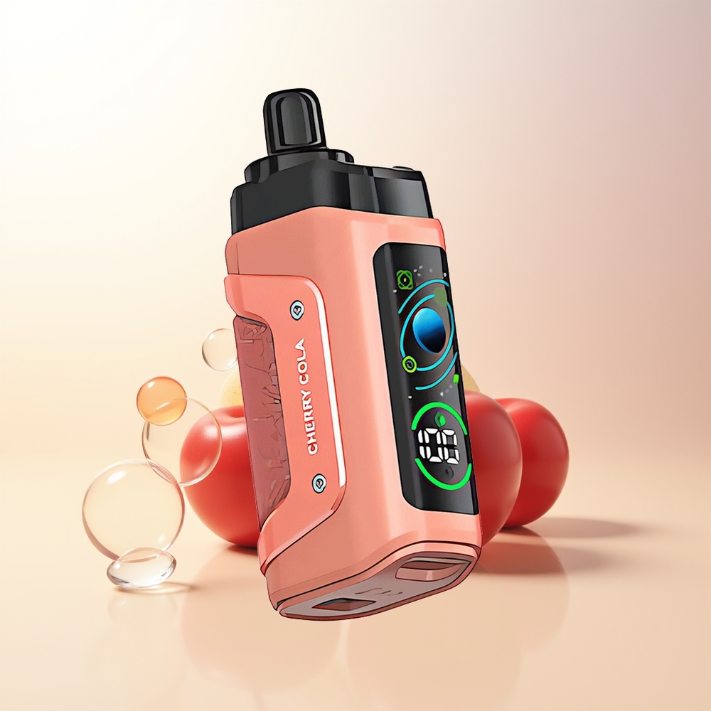 Razz Bar 45000 Puffs Engångs Vape Körsbär Cola Mesh Coil Justerbar Luftflöde Type-C