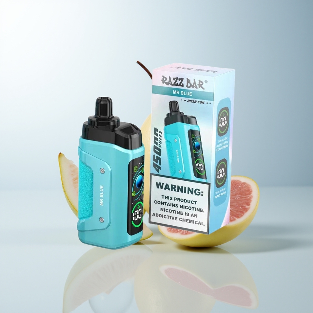 Razz Bar 45000 Puffs Herr Blå Mesh Coil 20mg/ml Nicotine Type-C Rechargeable