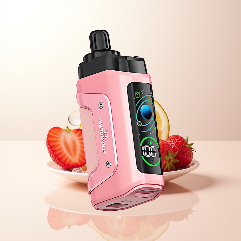 Razz Bar 45000 Puffs Jordgubb Is 10 Ohm Mesh Coil Justerbar Luftflöde 650 Mah Batteri Type-C Uppladdningsbar 20 mg/ml Nikotinstyrka