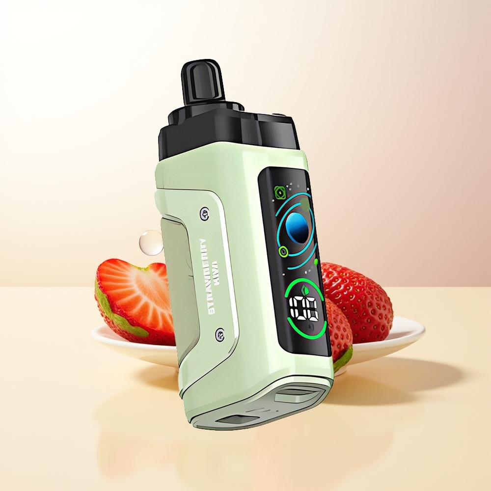 Razz Bar 45000 Puffs Jordgubb Kiwi 10 Ohm Mesh Coil Justerbar Luftflöde Typ-C Laddningsbar 20 mg/ml Nikotinstyrka