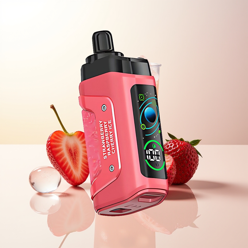 Razz Bar 45000 Puffs Jordgubb Körsbär Is Mesh Coil Justerbar Luftflöde Type-C Laddbar