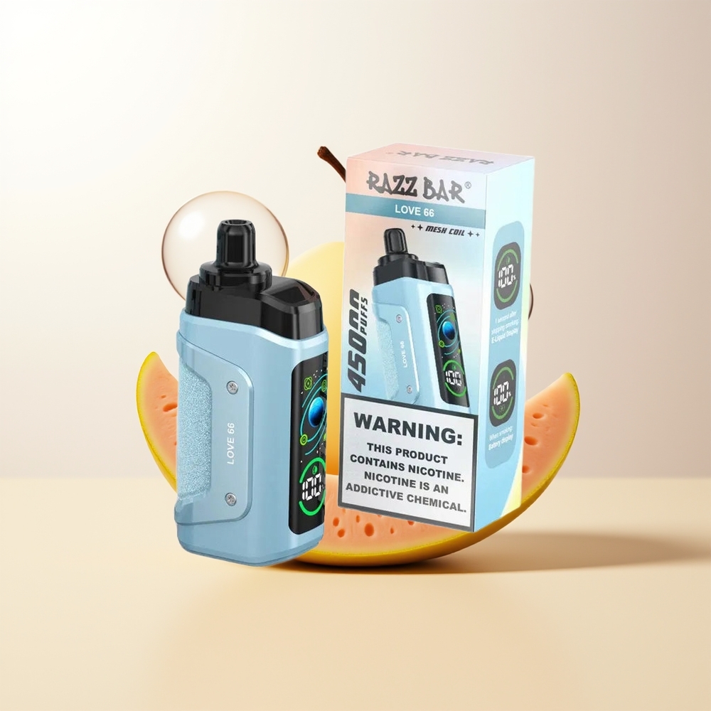 Razz Bar 45000 Puffs Kärlek 66 Mesh Coil Justerbar Luftflöde Typ-C