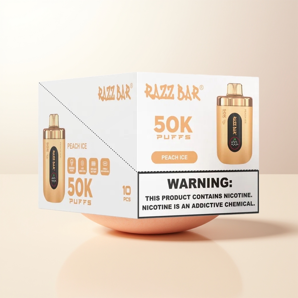 Razz Bar 50K Puffs Persika Is Mesh Coil 10 Ohm 650 Mah Type-C 2 Nikotin